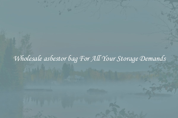 Wholesale asbestor bag For All Your Storage Demands