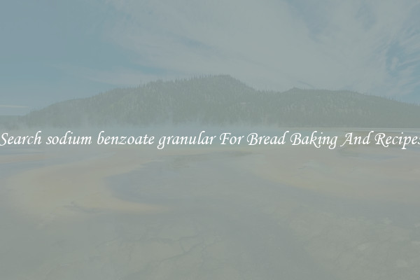 Search sodium benzoate granular For Bread Baking And Recipes
