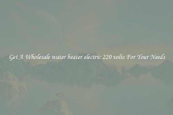 Get A Wholesale water heater electric 220 volts For Your Needs