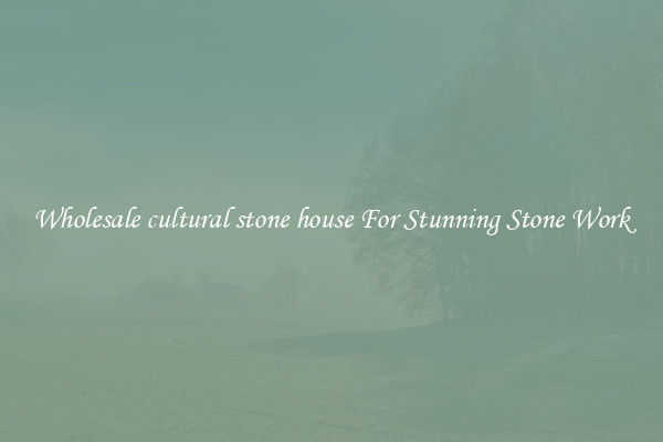 Wholesale cultural stone house For Stunning Stone Work