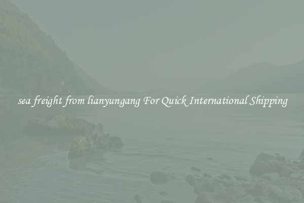 sea freight from lianyungang For Quick International Shipping