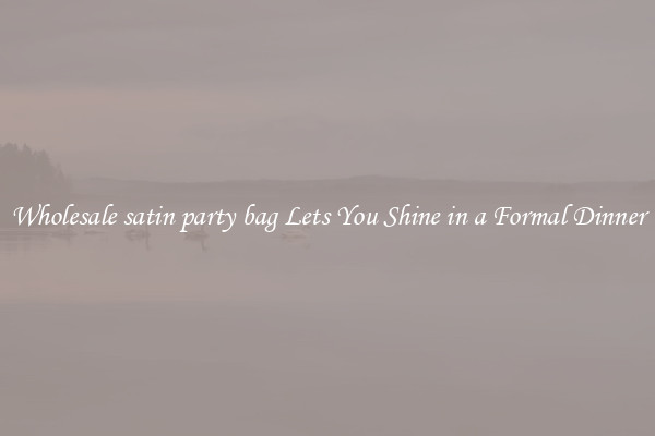 Wholesale satin party bag Lets You Shine in a Formal Dinner