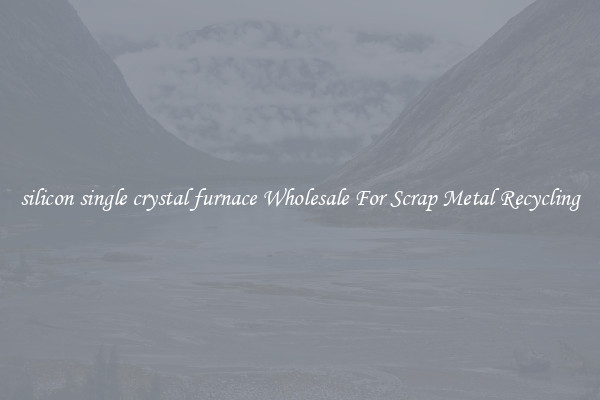 silicon single crystal furnace Wholesale For Scrap Metal Recycling