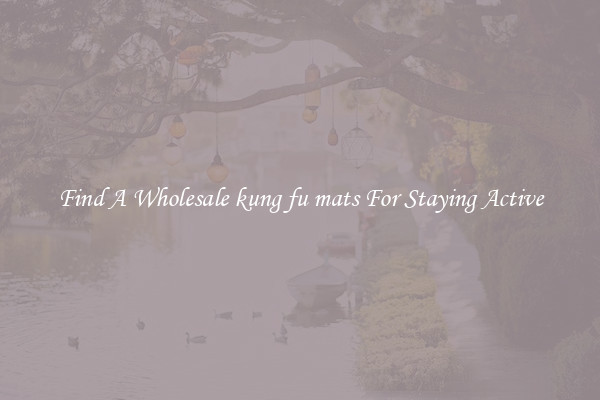 Find A Wholesale kung fu mats For Staying Active